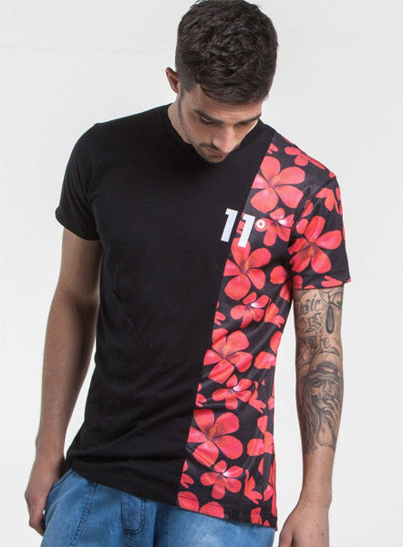 Black Vertical Lotus Cut & Sew