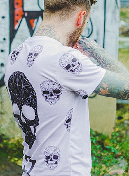 White Polygon Skull Tee