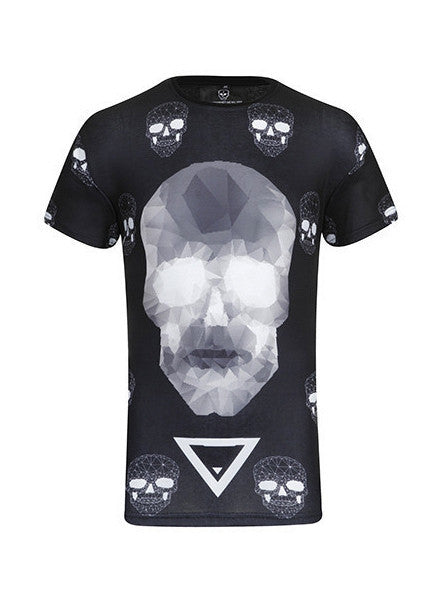 Black Polygon Skull Tee