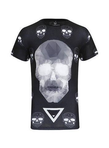 Black Polygon Skull Tee