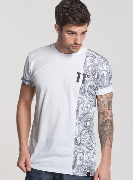 White Vertical Cut & Sew Paisley