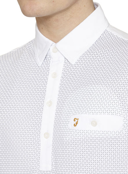 White Barringer Short Sleeve Polo Shirt