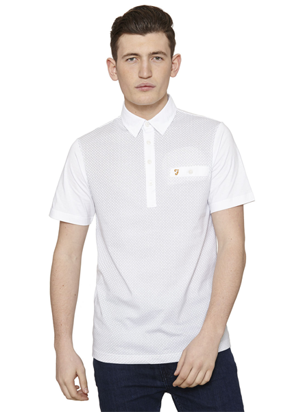White Barringer Short Sleeve Polo Shirt