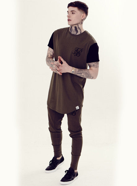 Khaki Curved Hem T-shirt