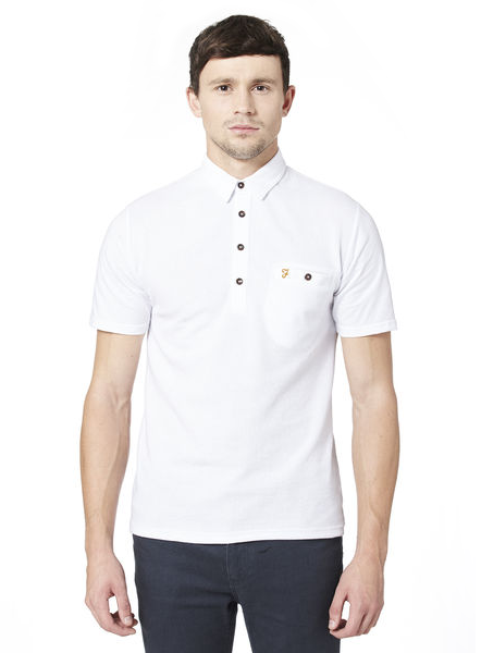 White Lester Short Sleeve Polo Shirt