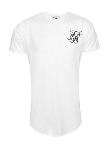 White Rose Curved Hem T-shirt