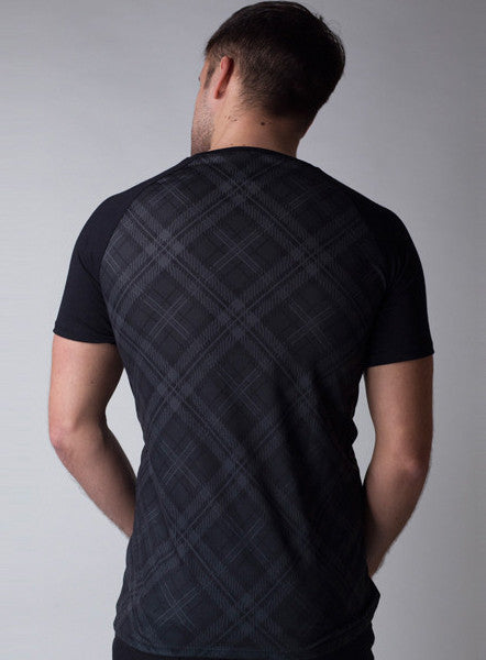 Black Raglan Tartan T-shirt