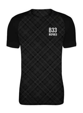 Black Raglan Tartan T-shirt