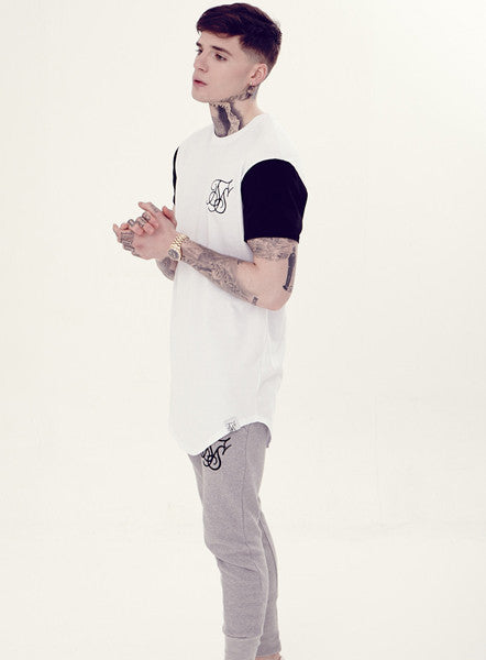 White Curved Hem T-shirt