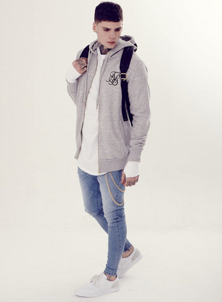 Grey Long Zip Thru Hoodie (Sik Suit)