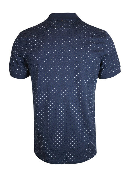 Navy Polka Dot Polo Shirt