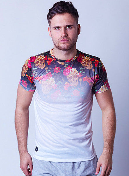 Flower Skull Fade Tee