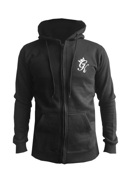 Black Zipped Hooded Tracksuit Top