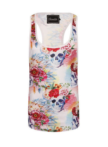 Skulls & Flowers Racerback Vest